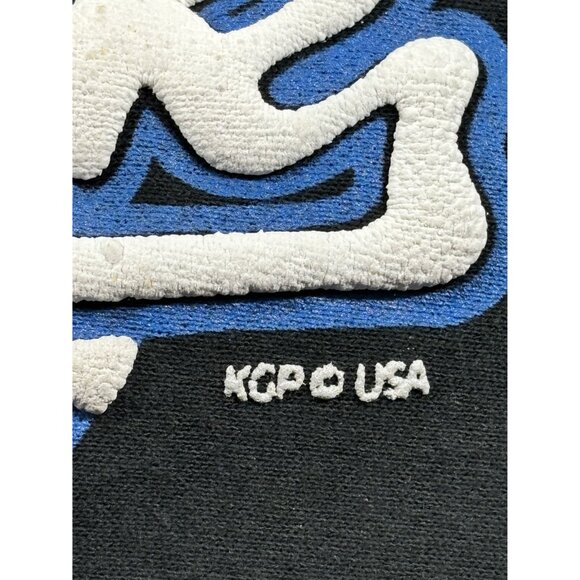 VTG Jerzees Sweatpants New York Puffy Paint Black Fleece Lined Elastic Waist USA - Picture 4 of 12